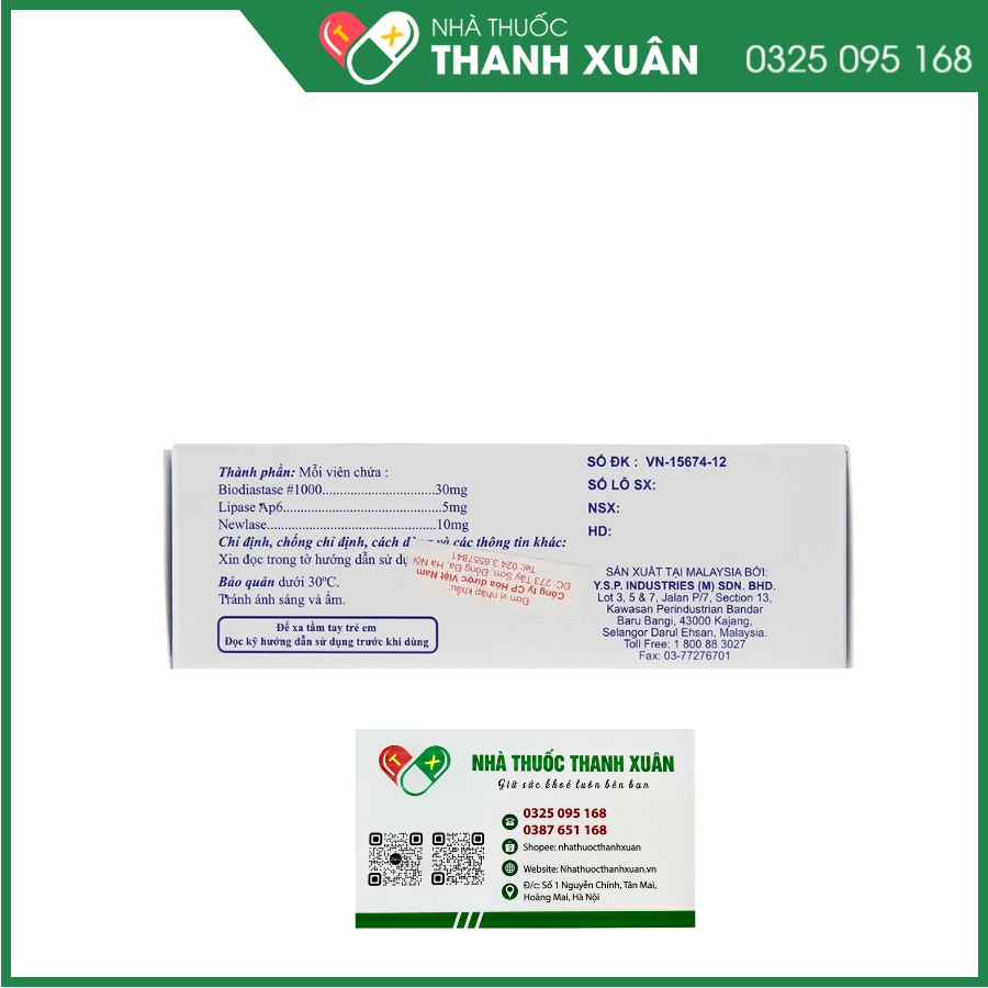 YspBio - Tase trị chứng khó tiêu, bội thực, chán ăn